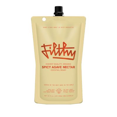 Filthy Spicy Agave Nectar All Natural Cocktail Mixer - Organic, Cocktail-Ready Agave Made With 100% Organic Blue Weber Agave - For Use in Margaritas and Your Favorite Cocktails, 32 oz Pouch, 1 Pack