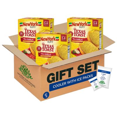 Salutem Vita Real Garlic Texas Toast, Frozen Bread Gift Set, 22.5 oz Pack of 8