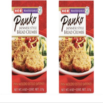 H-E-B Japanese-Style Panko Bread Crumbs 8oz - 2 boxes (Roasted Garlic)