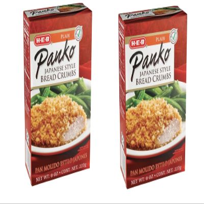 H-E-B Japanese-Style Panko Bread Crumbs 8oz - 2 boxes (Plain)