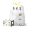 EKO 12.9 Gallon / 45-49 Liter, 60 Count Drawstring Trash Bags, Extra-Strong Unscented Garbage Bags, Easy-Dispense Roll for Kitchen & Household Use, Resists Tears, Leaks and Punctures, Code J, White view 1