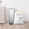 EKO 12.9 Gallon / 45-49 Liter, 60 Count Drawstring Trash Bags, Extra-Strong Unscented Garbage Bags, Easy-Dispense Roll for Kitchen & Household Use, Resists Tears, Leaks and Punctures, Code J, White view 3
