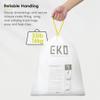 EKO 12.9 Gallon / 45-49 Liter, 60 Count Drawstring Trash Bags, Extra-Strong Unscented Garbage Bags, Easy-Dispense Roll for Kitchen & Household Use, Resists Tears, Leaks and Punctures, Code J, White view 4
