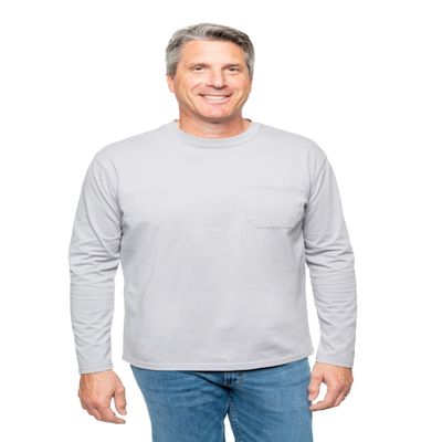 Insect Shield Men's UPF Wicking Long Sleeve Pocket T-Shirt Platinum