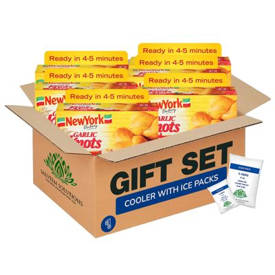 Salutem Vita Real Garlic Hand-Tied Garlic Knots, Frozen Bread Gift Set, 7.3 oz Pack of 6