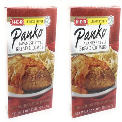 H-E-B Japanese-Style Panko Bread Crumbs 8oz - 2 boxes (Lemon Pepper)