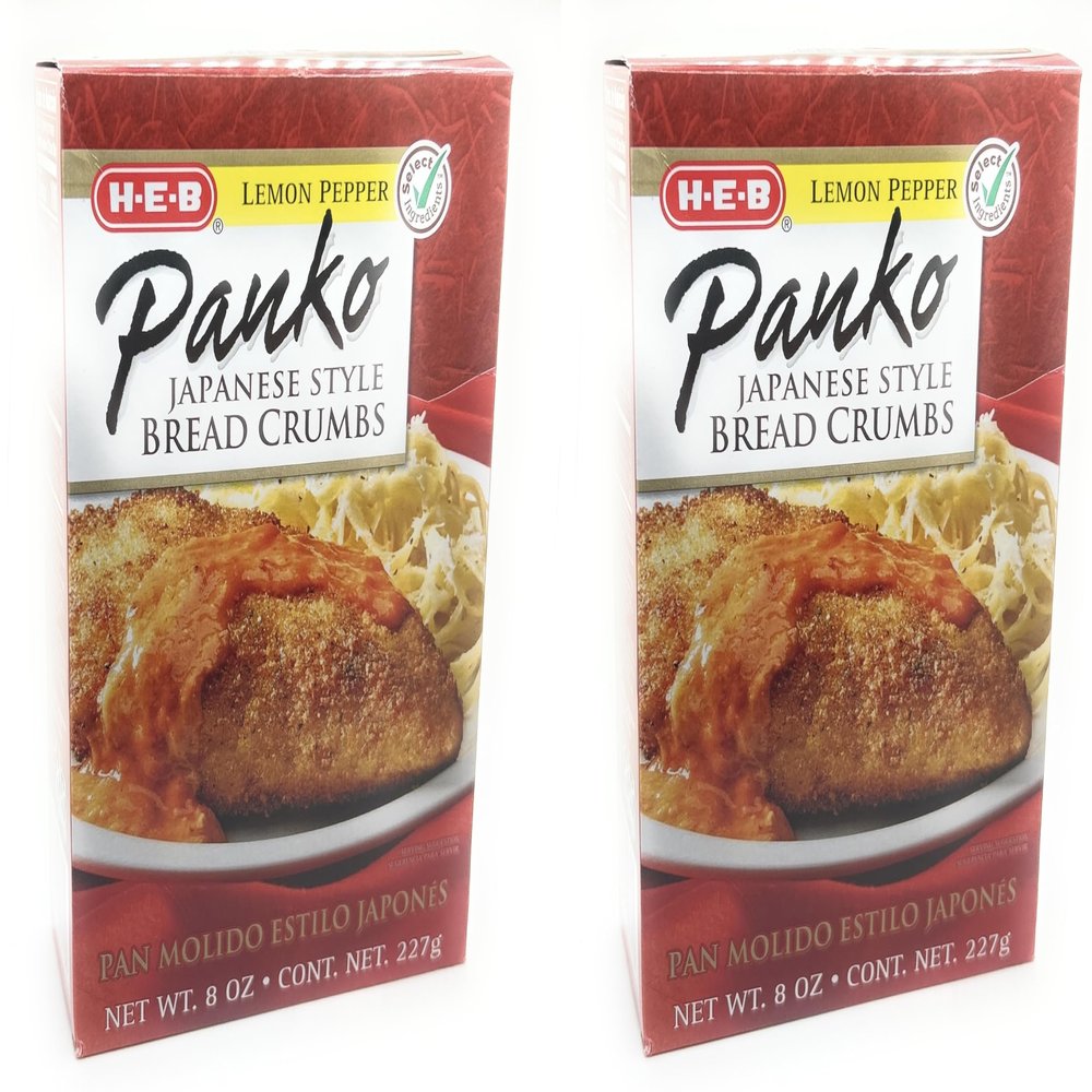 H-E-B Japanese-Style Panko Bread Crumbs 8oz - 2 boxes (Lemon Pepper)