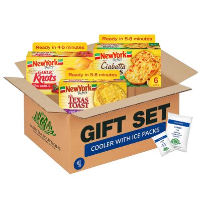 Salutem Vita Real Garlic Hand-Tied Knots, Cheese Olde World Ciabatta Rolls, Five Cheese Texas Toast, Gift Set, 8 oz Pack of 3