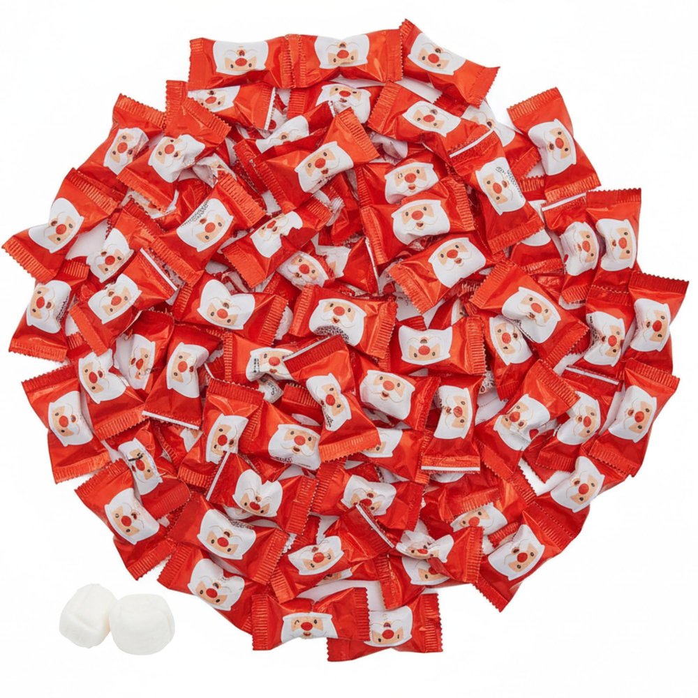 216ct Christmas Buttermints Bulk Candy Mints Individually Wrapped Individually Wrapped Snowflake Candy Christmas Butter Mints (Santa)