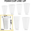 20 Oz Styrofoam Cups with Lids (50 Pack) Large Foam Cups for Hot and Cold Drinks, Insulated White Styrofoam Coffee Cups, Soda, Juice, Tea - Made in USA view 3