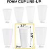 24 Oz Styrofoam Cups with Lids (40 Pack) Large Foam Cups for Hot and Cold Drinks, Insulated White Styrofoam Coffee Cups, Soda, Juice, Tea - Made in USA view 3