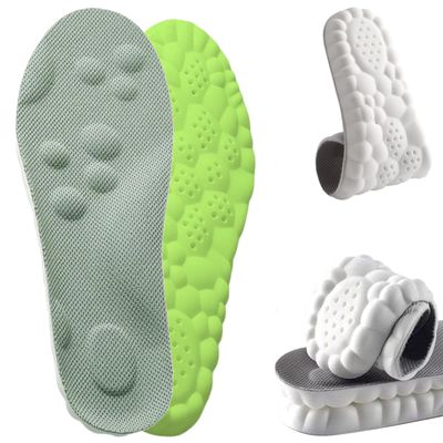 2026 New Steppers 4D Cloud Memory Foam Insoles with Massage, Arch Support & Breathable Comfort for All Shoe Types (Green (1PC), USMen3-4/Women5-6)