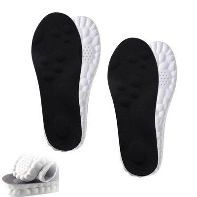 2026 New Steppers 4D Cloud Memory Foam Insoles with Massage, Arch Support & Breathable Comfort for All Shoe Types (Black (2PC), USMen6.5-8/Women8.5-10)