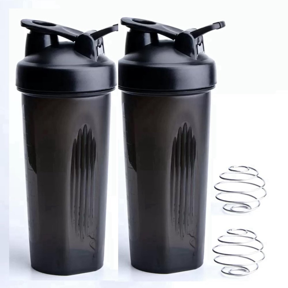 2PK Shaker Bottle -Classic Protein blending Bottle Perfect for Shakes and Pre Workout, 28-Ounce, Black, 2 Pack