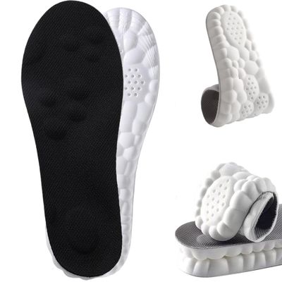 2026 New Steppers 4D Cloud Memory Foam Insoles with Massage, Arch Support & Breathable Comfort for All Shoe Types (Black (1PC), USMen6.5-8/Women8.5-10)