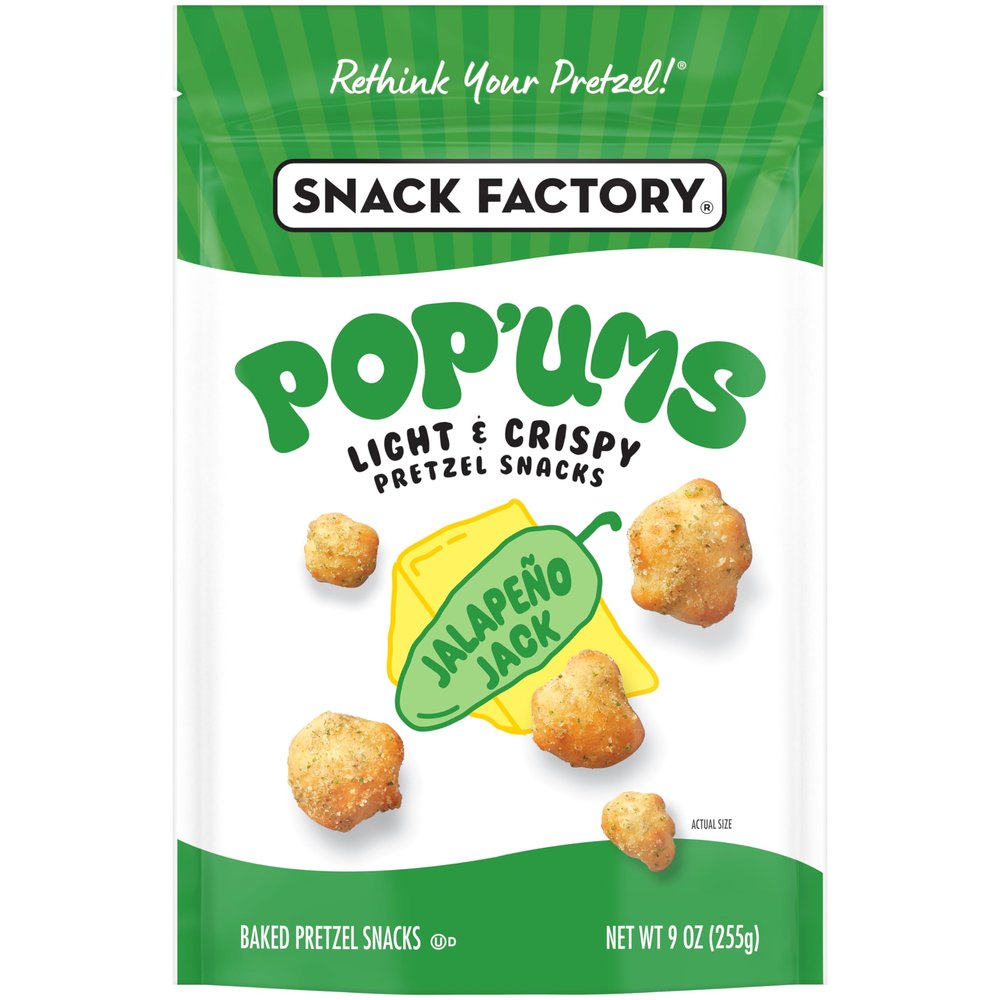 Snack Factory Pop'ums Jalapeno Jack Pretzel Snacks, 9 Oz Bag