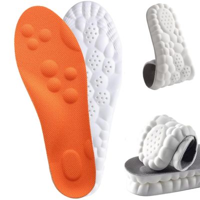 2026 New Steppers 4D Cloud Memory Foam Insoles with Massage, Arch Support & Breathable Comfort for All Shoe Types (Orange (1PC), USMen3-4/Women5-6)