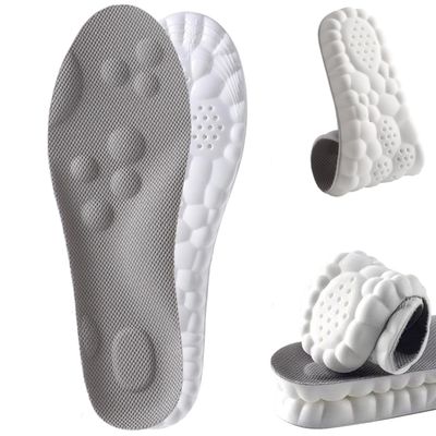 2026 New Steppers 4D Cloud Memory Foam Insoles with Massage, Arch Support & Breathable Comfort for All Shoe Types (Gray (1PC), USMen5-6/Women6.5-8)