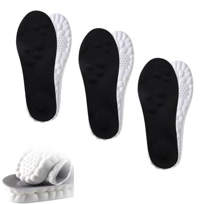2026 New Steppers 4D Cloud Memory Foam Insoles with Massage, Arch Support & Breathable Comfort for All Shoe Types (Black (3PC), USMen11-12/Women13-14)