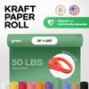 Christmas Green Kraft Paper Roll 36" x 1200" (100 ft) with Cutter - USA-Made Wrapping Paper for Packing, Moving, Shipping & Crafts/Arts - 100% Recyclable Natural Craft Material by IDL Packaging view 2