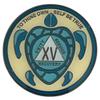15 Year AA, Recovery Sea Turtle Medallion, Sobriety Token, Blue and Gold view 1