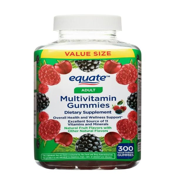 Equate Adult Multivitamin Gummies for General Health, Natural Fruit Flavor, 300 Count