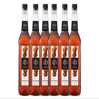 1883 Salted Caramel Syrup for Drinks 1 Liter Plastic Bottles (Pack of 6)