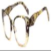 V.W.E. Women 2-tone bold marble print reading glasses - Spring Hinge Clear Lens Reader (Yellow, 1.25, x) view 1