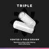 12mm Triple Vented Glass Tips Rougar Clear 12 Pack - 50 Pack - 175 Pack (12) view 2