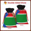 Medium Christmas Gift Bag Flag of South Sudan Print Xmas Party Holiday Drawstring Pouches for Presents, Favors & Goodie Sacks view 3