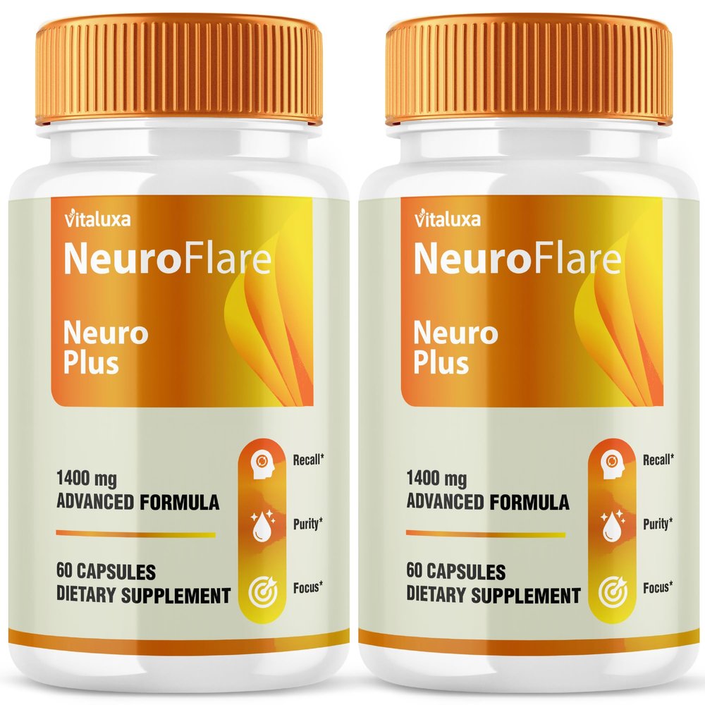(2 Pack) Neuro Plus Brain Formula Capsules, Neuro Flare NeuroPlus Supplement Better Focus, Memory Health, Stress, Calm, Relax, Sleep, Advanced Extra Strength Nootropic Cognitive Performance (120 ct)