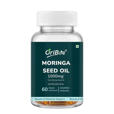 ORIBITE Moringa Seed Oil 1000mg 60 Capsules | Cold-Pressed & Pure Superfood Supplement | Supports Skin, Hair, Digestion, Energy & Immunity | Rich in Vitamins & Antioxidants | Non-GMO, Gluten Free