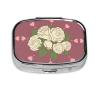 White Rose of Love Patterned Square mini Pill Box, can be Put into Wallet or Pocket Travel Pill Box, Store Various Small Items view 1