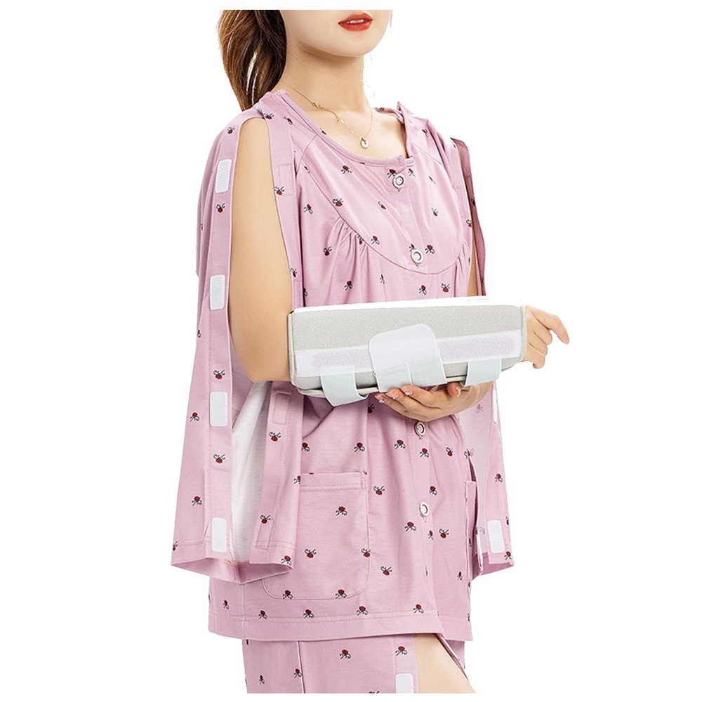 LumaGrove Bedridden Patient Clothing Hospital Gowns, Women's Post Shoulder Surgery Shirts, Tear Away Pants Side Zipper Pants(Pink B Top,XL)