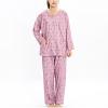 LumaGrove Bedridden Patient Clothing Hospital Gowns, Women's Post Shoulder Surgery Shirts, Tear Away Pants Side Zipper Pants(Pink B Top,XL) view 3
