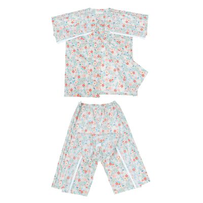 LumaGrove Bedridden Patient Clothing, Short Sleeve Patient Pajamas Tear Away Post-Op Clothes for Fracture/Surgery Patients(G,L)