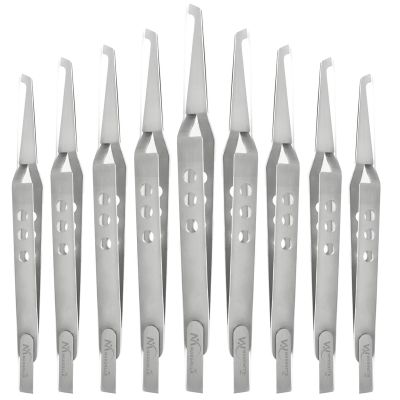 10 PCS Orthodontic Bracket Placer Self-Holding Tweezers | Stainless Steel Dental Pliers Tool