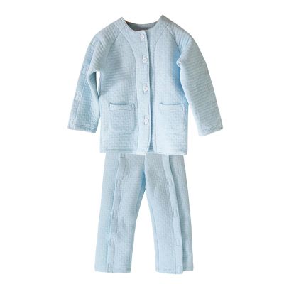 LumaGrove Childrens Bedridden Patient Clothing Post-Op Tear Away Clothes Hospital Gowns Nursing Aid(Blue,XL)