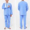 LumaGrove Long Sleeved Bedridden Patient Clothing Tear Away Cotton Pajamas Set, Patient Clothes for Elderly Care(Blue,L) view 4