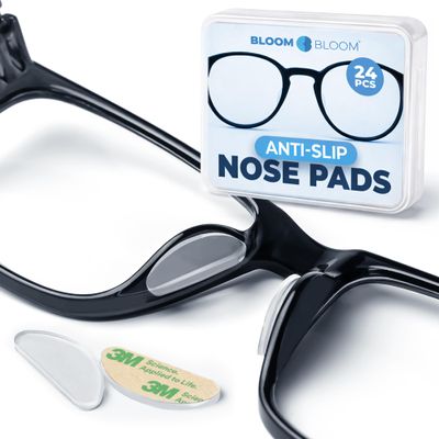 Eyeglass Nose Pads 12 Pairs Clear Silicone Anti-Slip Stick-On Pads for Glasses, Sunglasses Adhesive BLOOM & BLOOM