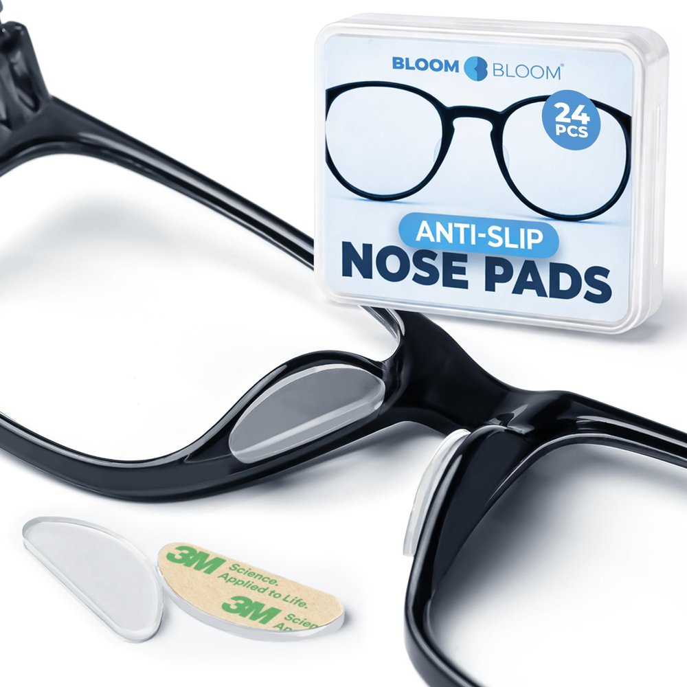 Eyeglass Nose Pads 12 Pairs Clear Silicone Anti-Slip Stick-On Pads for Glasses, Sunglasses Adhesive BLOOM & BLOOM