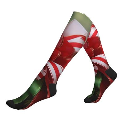 Christmas Flowers Compression Socks 15-20mmHg Graduated Compression, Ideal for Nurses, Doctors, Office Workers, and Athletes