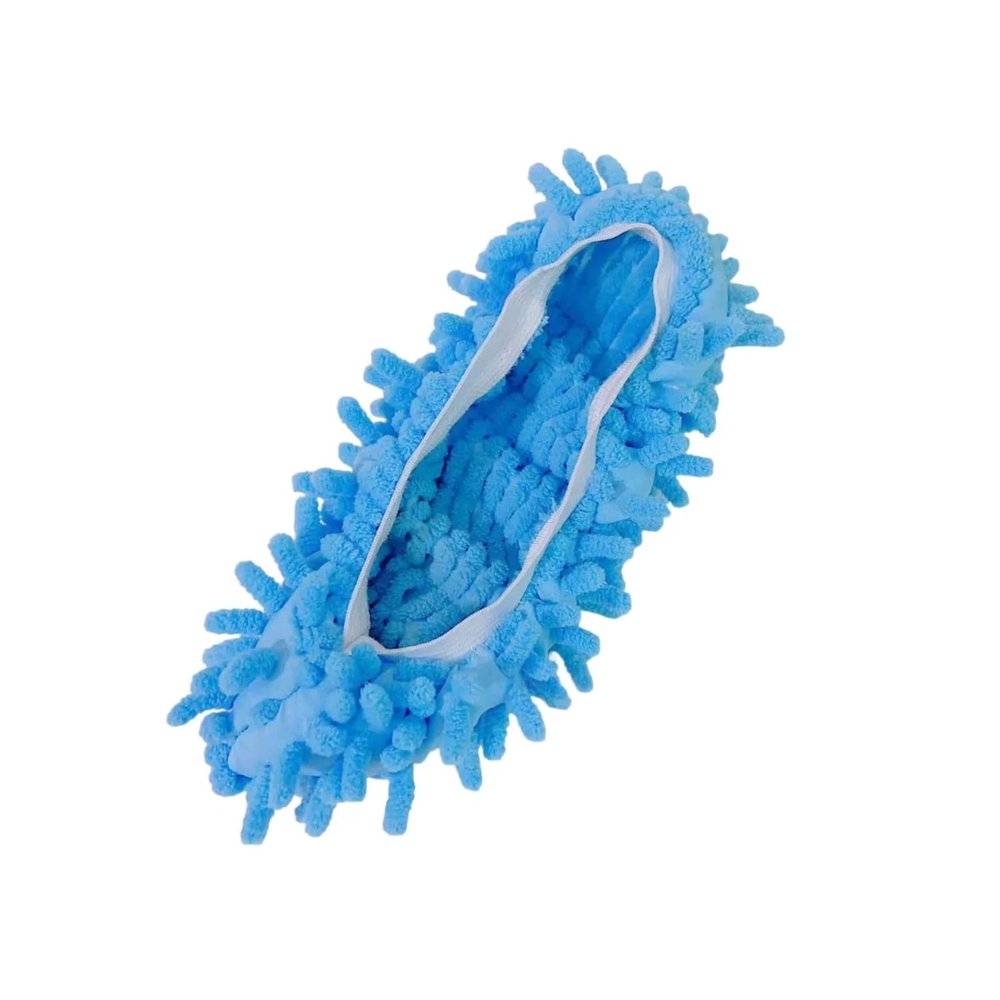 5Pairs Chenille Shoe Covers for Mopping - Lazy Cleaning Floor Slipper Covers, Reusable Floor Cleaning Shoe Pads (Sky Blue)