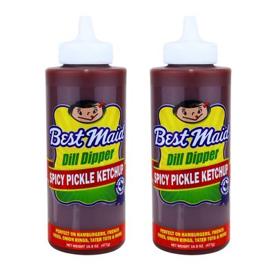 Best Maid Pickle Sauce Mamma Fried, Dash ODill BBQ, Spicy Pickle Ketchup & Papa Grilled Tangy, Bold & Dill Flavors for Burgers, Fries & BBQ (Spicy Ketchup) 2 Pack