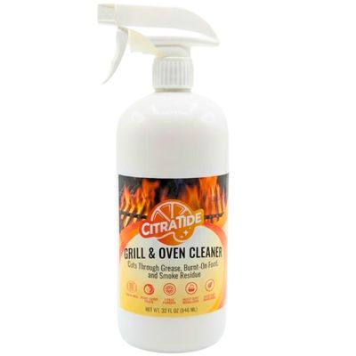 CITRATIDE Grill & Oven Cleaner Spray Heavy Duty Plant-Based Citrus Degreaser Cleans and Degreases BBQ Cooking Grates and Racks, Pellet and Electric Smokers Non-Toxic, USA Made (32 fl oz)