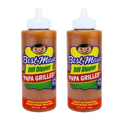 Best Maid Pickle Sauce Mamma Fried, Dash ODill BBQ, Spicy Pickle Ketchup & Papa Grilled Tangy, Bold & Dill Flavors for Burgers, Fries & BBQ (2 Pack, Papa Grilled)