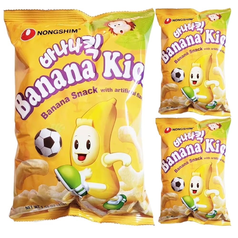 Box of Life Korean Snack Variety Pack - Banana Kick Puff Snack 1.58 oz (Pack of 3)