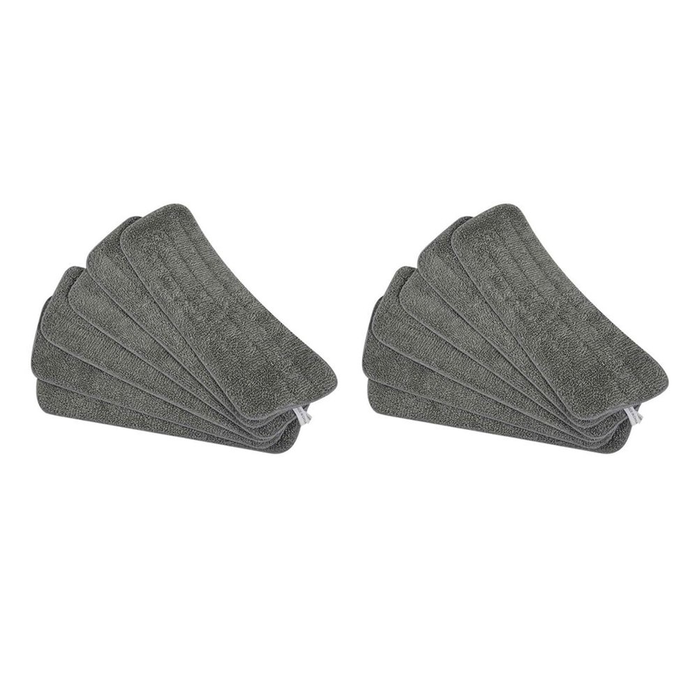 12 Pack Microfiber Mop Pads - Wet Dry Cleaning Refill Pads Applicable to Most Flat Mops, 16.5" x 15" Large Size (Gray)