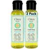 Claya Peppermint Liquid Castile Soap Organic Ingredients, Biodegradable, Gentle for Sensitive Skin, Versatile Use and Travel Size (2 Pack of 2 fl oz) view 1