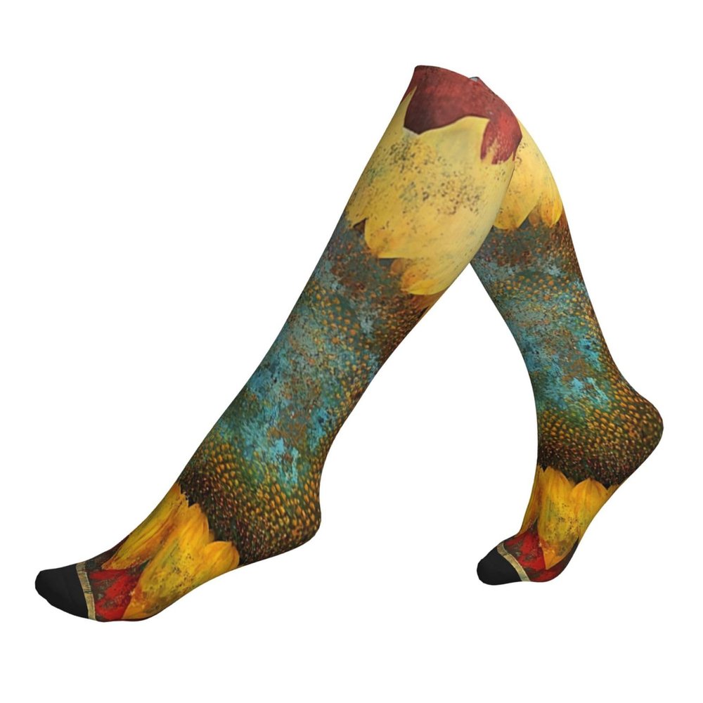 Sunflowers elements Compression Socks 15-20mmHg Graduated Compression, Ideal for Nurses, Doctors, Office Workers, and Athletes